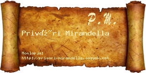 Privári Mirandella névjegykártya